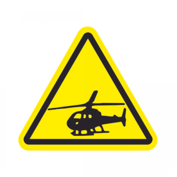 Panneau Triangle DIBOND Danger Hélicoptères TRI-DIB169